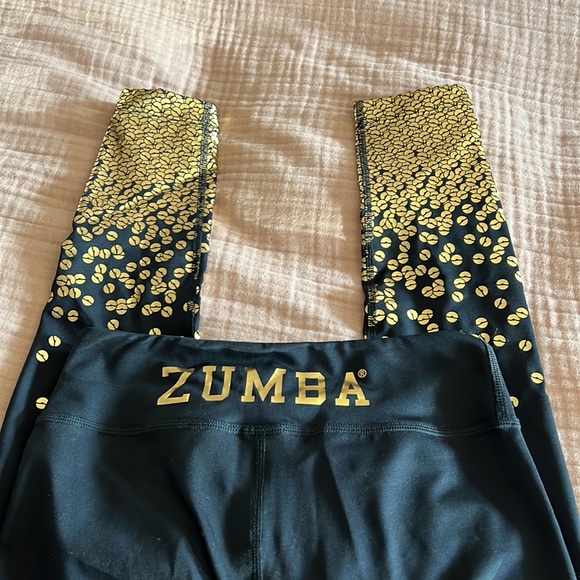 Zumba Fitness Black and Gold Leggings - Picture 4 of 5